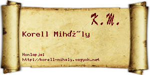 Korell Mihály névjegykártya