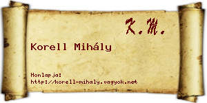 Korell Mihály névjegykártya