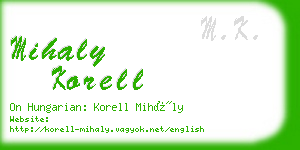 mihaly korell business card